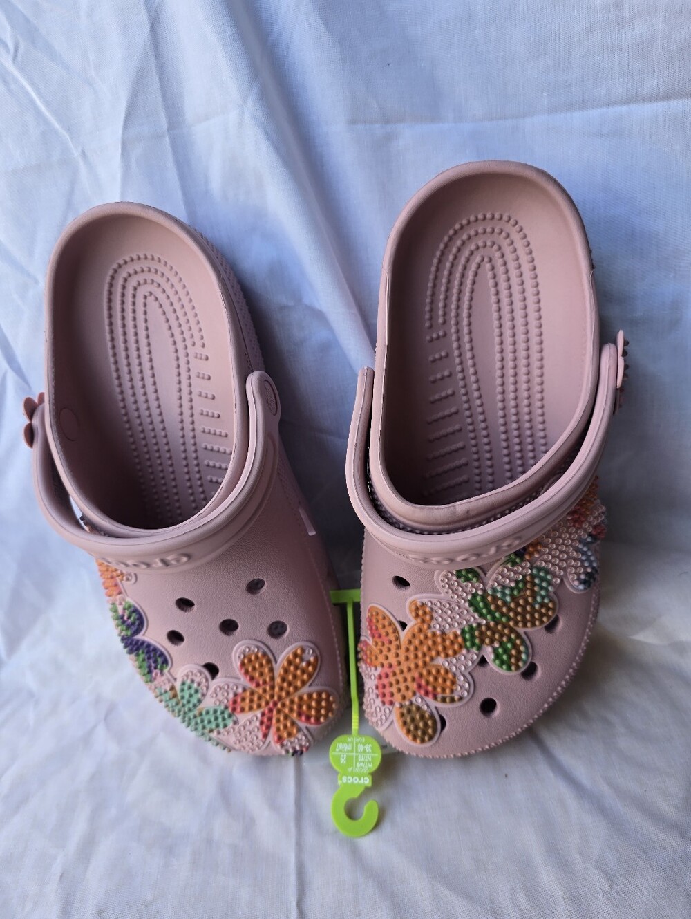 CROCS Pink Floral-Embellished Classic Clog - Picture 8 of 15